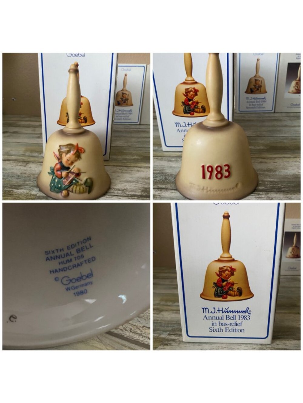 Hummel Annual Bells 1978-1986 Goebel Germany w/ Boxes Set of 9 - Picture 7 of 10